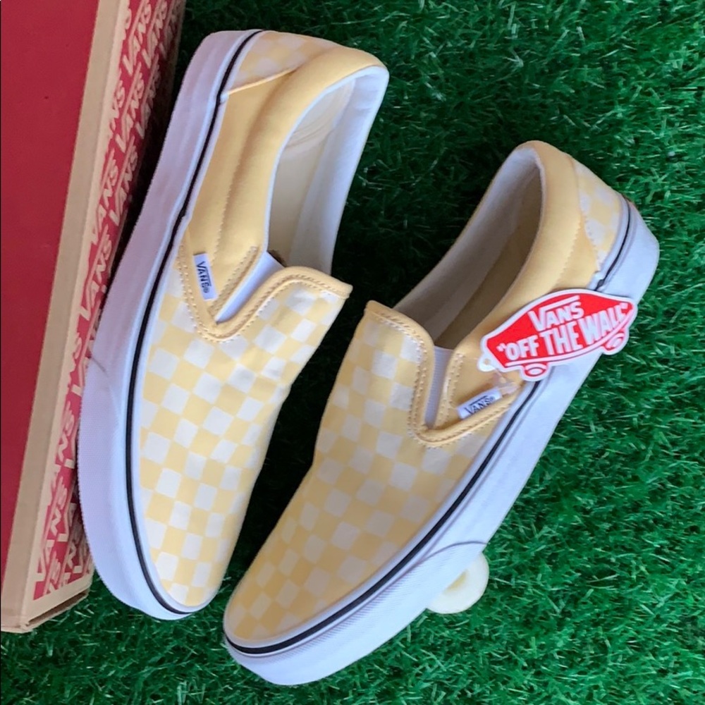 VANS CLASSIC SLIP ON CHECKERBOARD Gldnhztrwht MEN’ - Picture 15 of 16